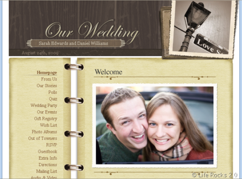 Sample Wedding Website from eweddingcom